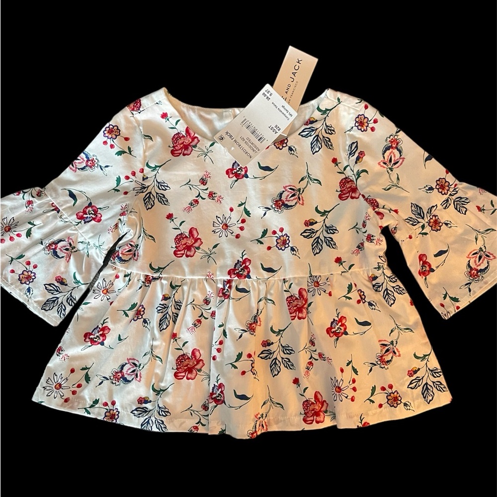 NWT Janie and Jack Lightweight Lined Cotton Toddler Blousy Top